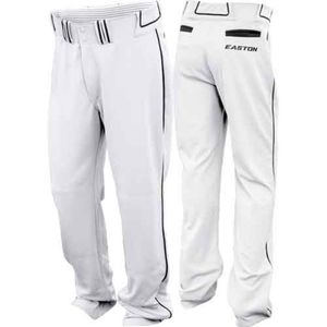 Easton Mens Softball, Baseball Walk-Off Piped Pants White w/ Black